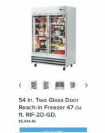 KOOLMORE 54 in. Two Glass Door Reach-In Freezer 47 cu ft. RIF-2D-GD - Image 2